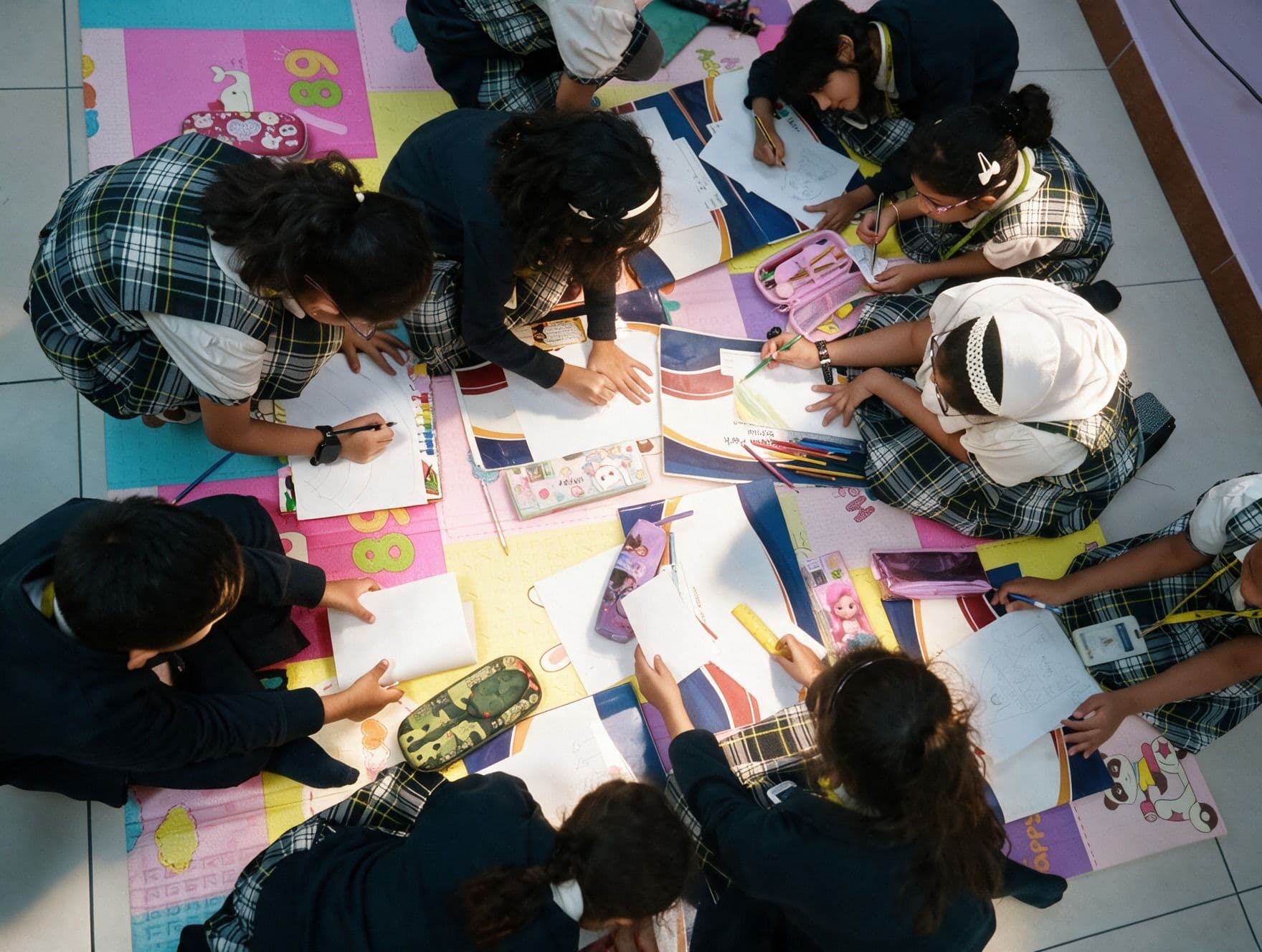 Students drawing in an art session