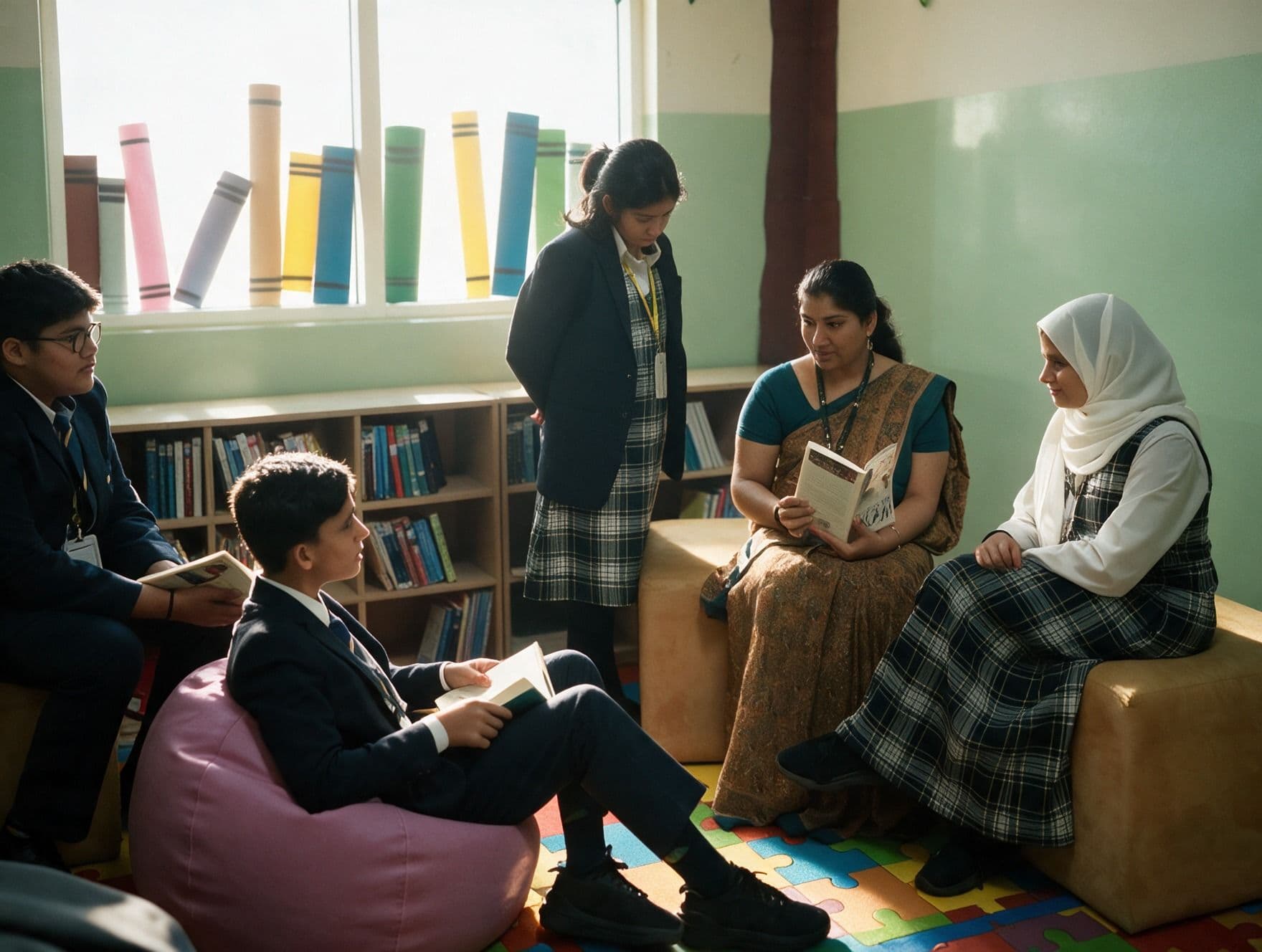 Reading circle in the Face International School library